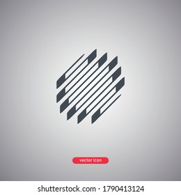 Logo abstracto aislado en fondo gris. Ilustración vectorial.