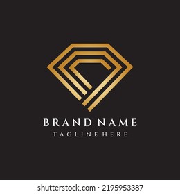 Abstract logo of jewelry ring with luxury diamond or gems.Isolated black and white background.Logo can be for jewelry brand and sign.