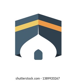 Abstract Logo of Kabah and mosque. Isolated Vector Illustration