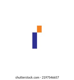 
abstract logo letter I blue color combination of orange. I logo element design template. I icon design