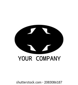 abstract logo letter C and a black color in ellipse circle