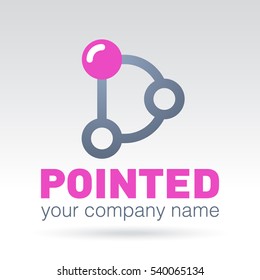 Abstract logo. The letter D and the key point. Vector illustration.