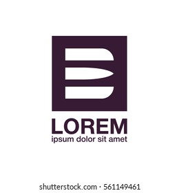Abstract Logo with letter E for business. Isolated web icon 