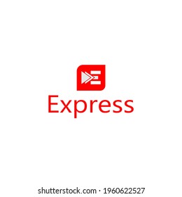 abstract logo of the letter E and a triangle next to it