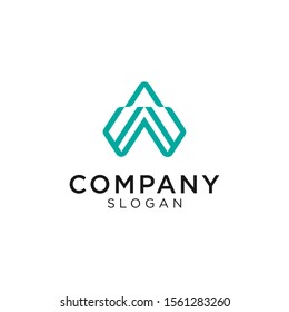 Abstract logo of the letter A and form a triangle. Suitable for companies focusing on quality and simplicity. Editable and easy to custom