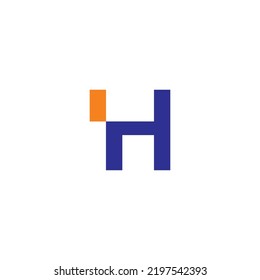 
abstract logo letter H blue color combination of orange. H logo element design template. H icon design