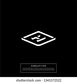 abstract logo letter H in square 3d shadow shape design concept