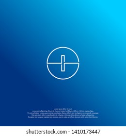 abstract logo letter I isolated with circle shape design concept. abstract blue sea water background design concept. modern line symbol logotype