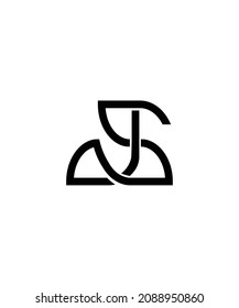 Logo abstracto con las letras J y S. ilustración