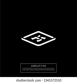 abstract logo letter K in square 3d shadow shape design concept