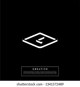 abstract logo letter L in square 3d shadow shape design concept
