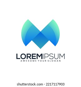 abstract logo letter M gradient colorful