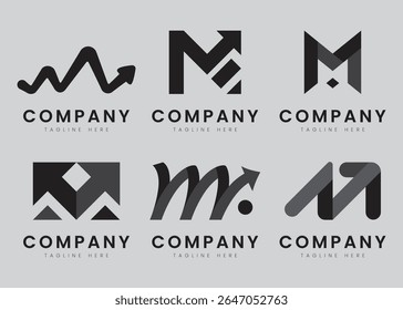 Abstract Logo letter M. Modern and minimal logo design. Logo for branding, company, sme, business, shop, fashion, and corporate identity. Vector flat logo design.