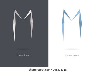 Abstract logo letter M vector.