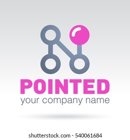 Abstract logo. The letter N and the key point. Vector illustration.