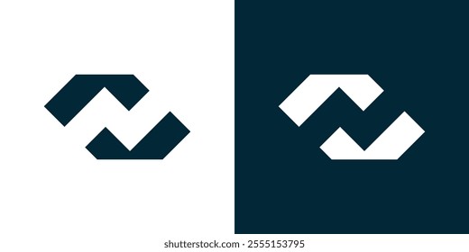 Abstract logo of the letter N negative space and L, simple logo N, simple logo N and L, simple logo letter Z