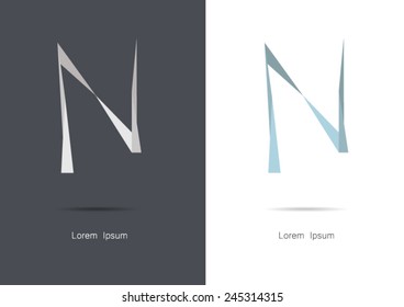 Abstract logo letter N vector.