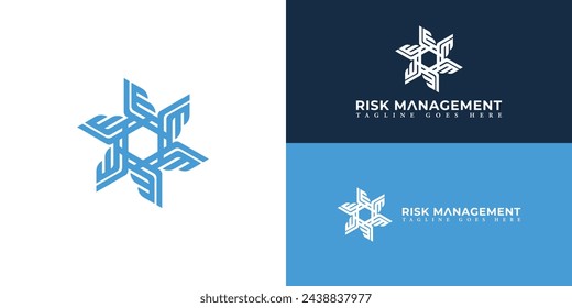 Abstract logo Letter RM or MR Initial illustration Abstract in blue color isolated on multiple backgrounds. Abstract letter NH logo applied for business and consulting logo design inspiration template
