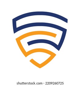 Abstract logo letter S. S logo design with protective shape