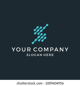 Abstract logo letter S digital software vector graphic download