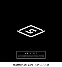 abstract logo letter S in square 3d shadow shape design concept