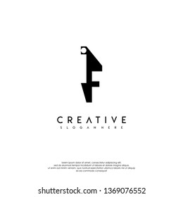 abstract IF logo letter in shadow design concept