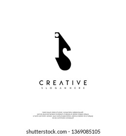 abstract IS logo letter in shadow design concept