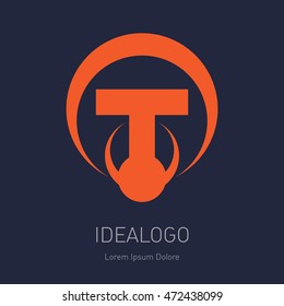 Abstract logo with letter T. Logotype, Vector design element or icon.
