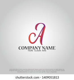 abstract logo letter A template