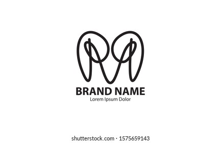 abstract logo letter template with a line style