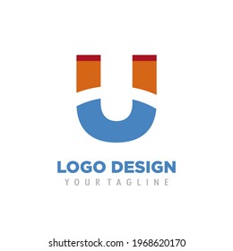 Abstract logo Letter U. Creative Initial Logo u concept. minimal elegant icon vector.