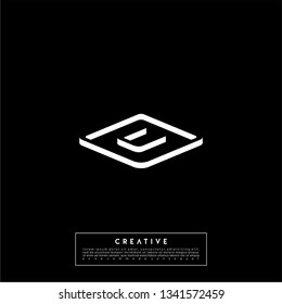 abstract logo letter U in square 3d shadow shape design concept