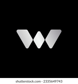 abstract logo letter W, vector