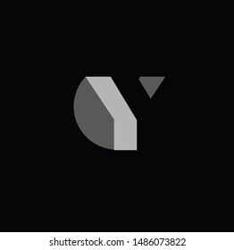 Abstract logo letter Y black background