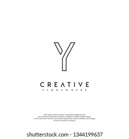 abstract logo letter Y in modern lines design concept