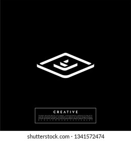 abstract logo letter Y in square 3d shadow shape design concept