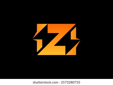 Abstract logo of letter Z with lightning