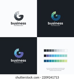 abstract logo letter-mark Innovate technology start-up logo concept