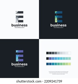abstract logo letter-mark Innovate technology start-up logo concept