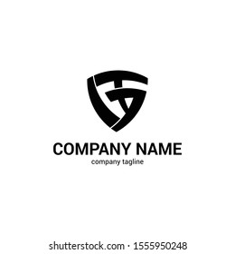 Abstract logo of letters in the form of a shield. Strict logo consisting of letters, suitable for business companies, security Bureau and more