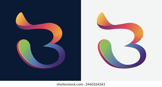 Abstract logo with letters. Geometric abstract logo. letter B