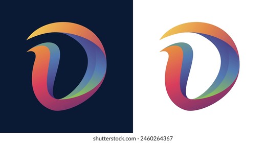 Abstract logo with letters. Geometric abstract logo. letter D