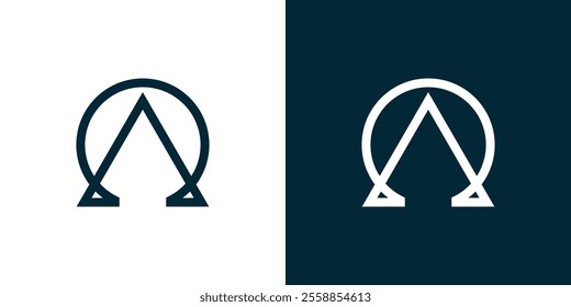 Abstract logo of letters O and A, triangle and circle logo