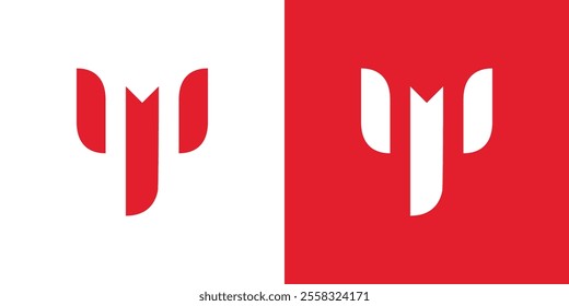 Abstract logo of letters T M, M T.