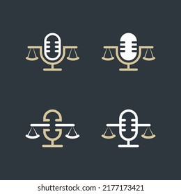 abstract logo libra podcast set