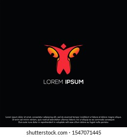 abstract logo, like a face or standing man