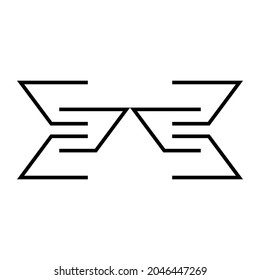 logotipo abstracto como una letra X. vector de logotipo abstracto