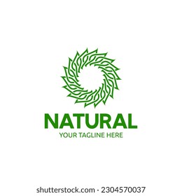 Abstract logo line art of natural leaf pattern