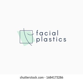 Abstract Logo Line Style For Facial Plastic Surgery Company. 