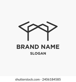 Ilustración del vector de línea del logotipo abstracto